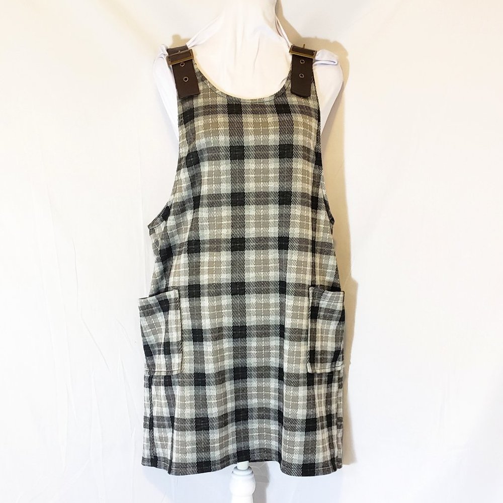 Retro 90s-Inspired No Boundaries Large Plaid Jumper Mini Dress